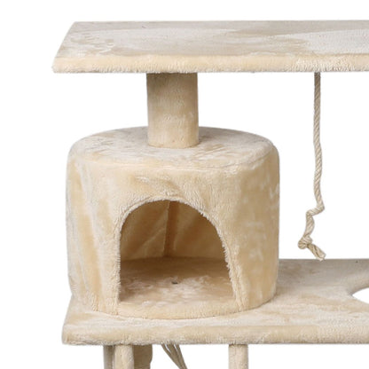 Cat Tree Pet Scratcher Condo Tower Scratching Post Furniture 160cm Grey/ Cream