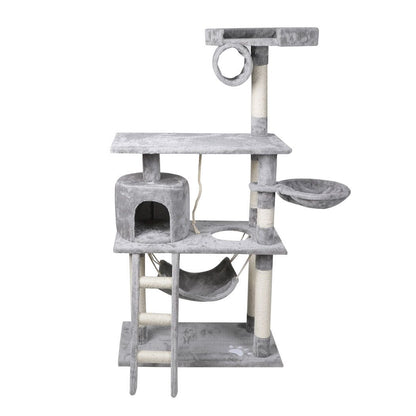 Cat Tree Pet Scratcher Condo Tower Scratching Post Furniture 160cm Grey/ Cream