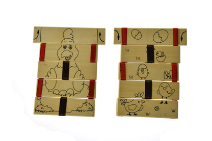 2 X Colouring Wooden Jacob's Ladder with 12 Colours Washable Markers