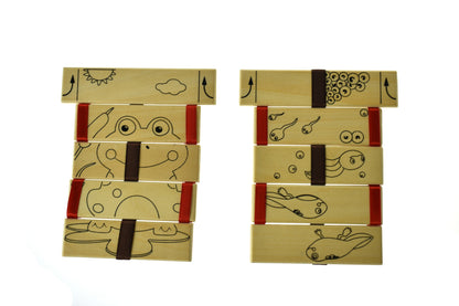 2 X Colouring Wooden Jacob's Ladder with 12 Colours Washable Markers