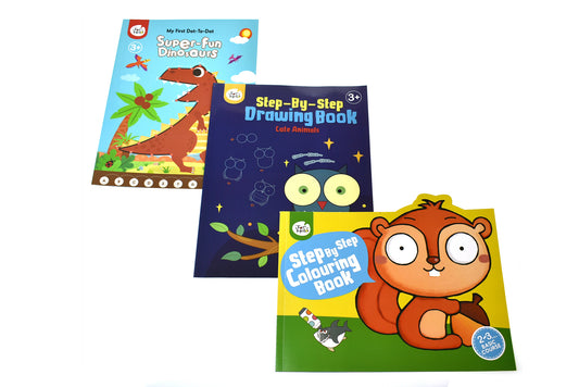 Bulk 3 Dot-To-Dot Dinosaurs/colouring/drawing Books
