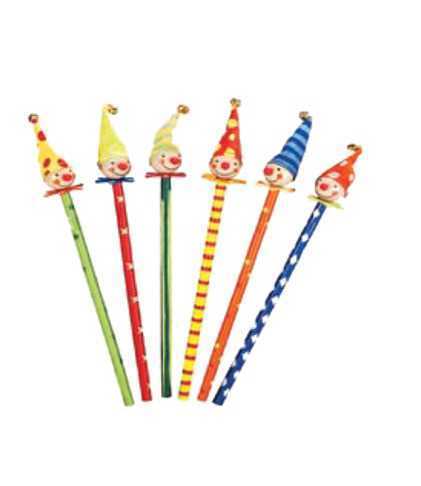 PRICE FOR 6 ASSORTED CLOWN PENCIL