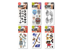 PRICE FOR 6 ASSORTED TEMPORARY TATTOO PIRATE