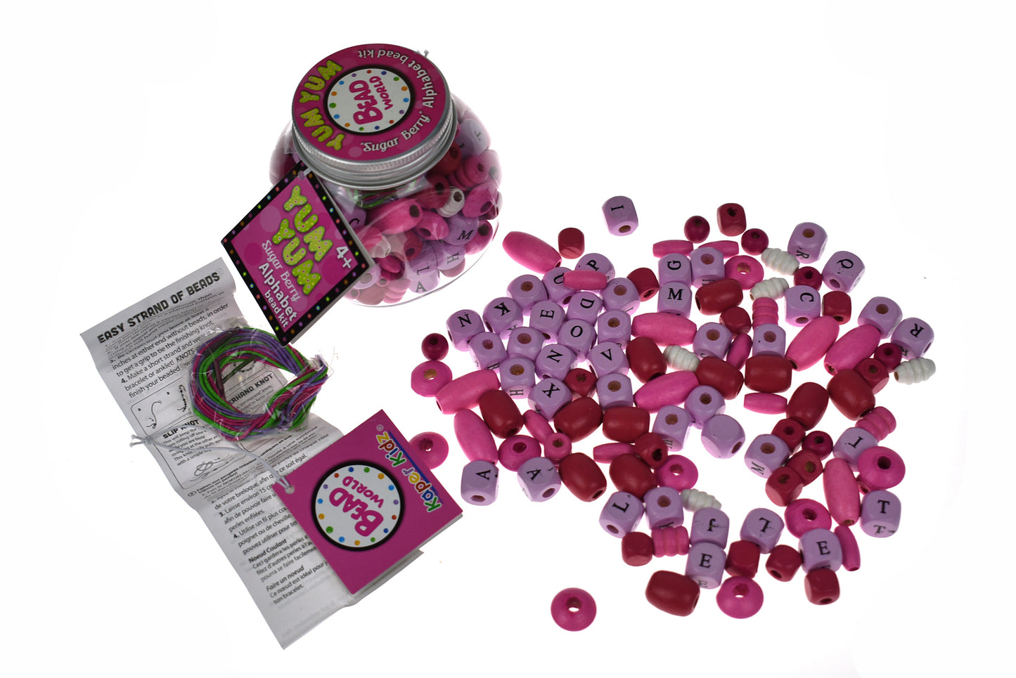 YUM YUM DIY ALPHABET BEAD PINK SUGAR BERRY