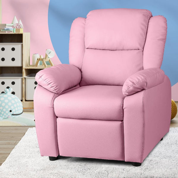  Kids Recliner Chairs Children Lounge Sofa PU Armchair w/ Hidden Storage