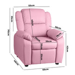 Kids Recliner Chairs Children Lounge Sofa PU Armchair w/ Hidden Storage