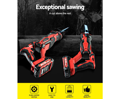 18V Lithium Cordless Reciprocating Saw Electric Corded Sabre Saw Tool