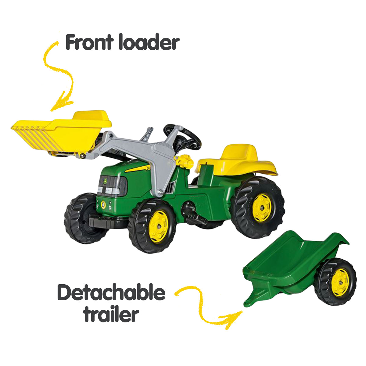 kids ride on tractor with trailer & loader
