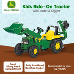 Kids ride on tractor with loader & digger