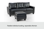 Corner Sofa Lounge Couch with Chaise - Black