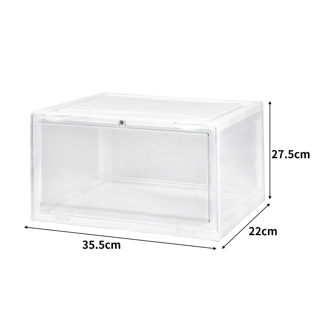 Plastic Shoes Storage Boxes Sneaker Display Case 6pc Black/Clear