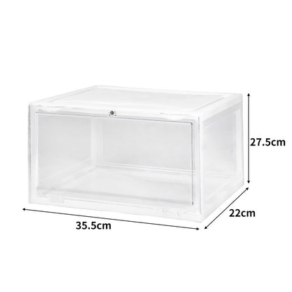 Plastic Shoes Storage Boxes Sneaker Display Case 6pc Black/Clear