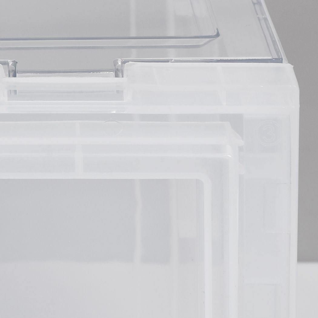 Plastic Shoes Storage Boxes Sneaker Display Case 6pc Black/Clear