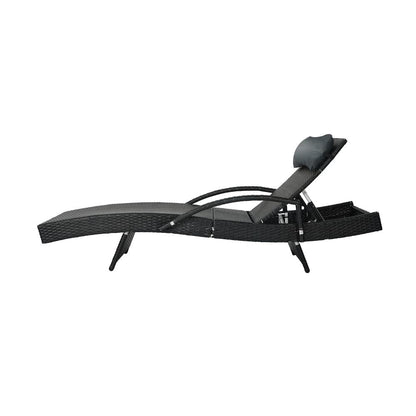 Sun Lounge Wicker Lounger Day Bed Outdoor Setting Patio Furniture Pool