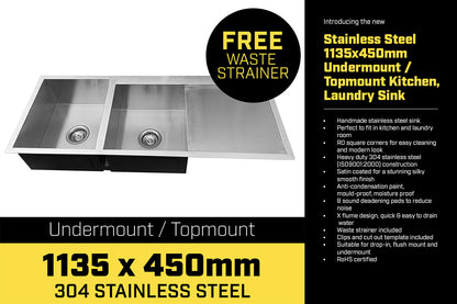 Stainless Steel Sink - 1135 x 450mm
