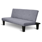 2 Seater Modular Linen Fabric Sofa Bed Couch - Dark Grey