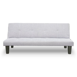 2 Seater Modular Linen Fabric Sofa Bed Couch Light Grey