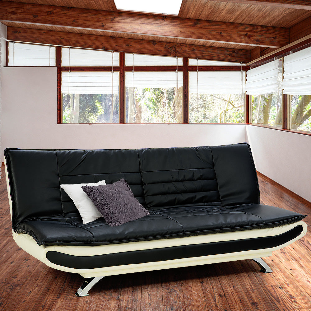 Faux Leather Upholstered 3 Seater Sofa - Dual Colour