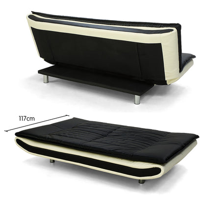 Faux Leather Upholstered 3 Seater Sofa - Dual Colour