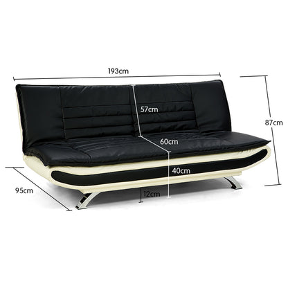 Faux Leather Upholstered 3 Seater Sofa - Dual Colour