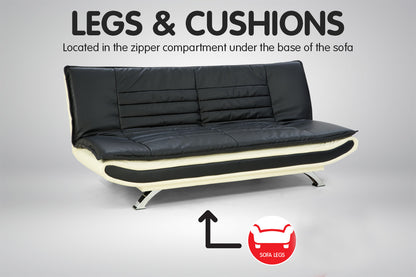 Faux Leather Upholstered 3 Seater Sofa - Dual Colour