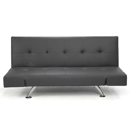 Brooklyn 3 Seater Faux Leather Sofa Bed Lounge - Grey