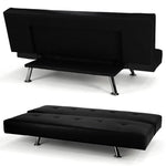 3 Seater Leather Sofa Bed Lounge - Black