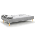 Rochester Linen Fabric Sofa Bed Lounge - Light Grey