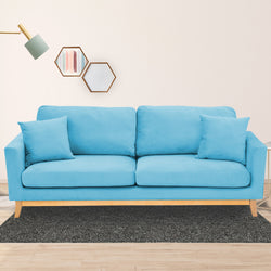 Sarantino 3 Seater Faux Velvet Sofa Bed Couch Furniture - Blue