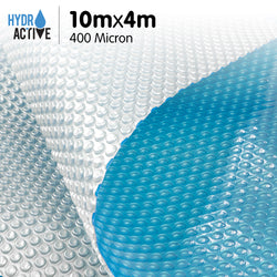 400 Micron Solar Swimming Pool Cover -  Blue/Silver 10m x 4m