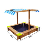 Mazam Sandpit Kids Toy Sandbox with Canopy 95 x 95 x 95cm