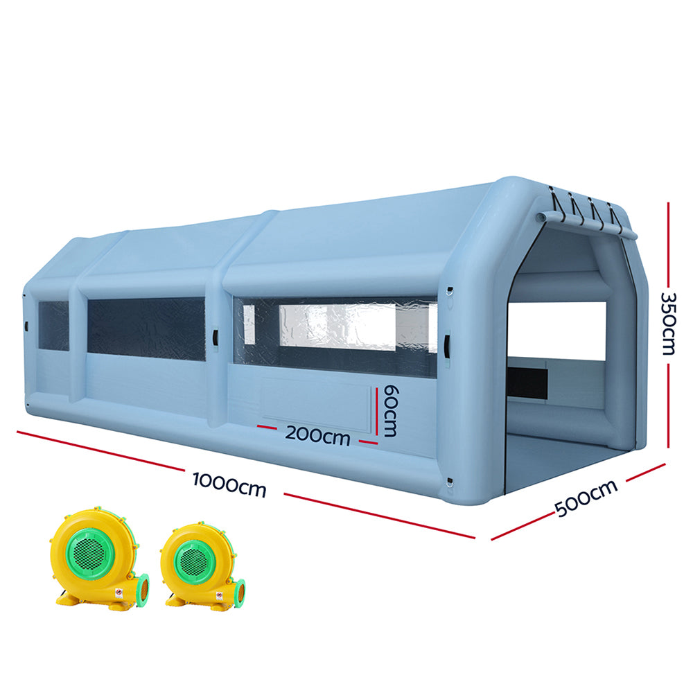 Inflatable Spray Booth 8.5X4.8M Car Paint Tent Filter System 2 Blowers