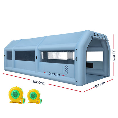 Inflatable Spray Booth 8.5X4.8M Car Paint Tent Filter System 2 Blowers