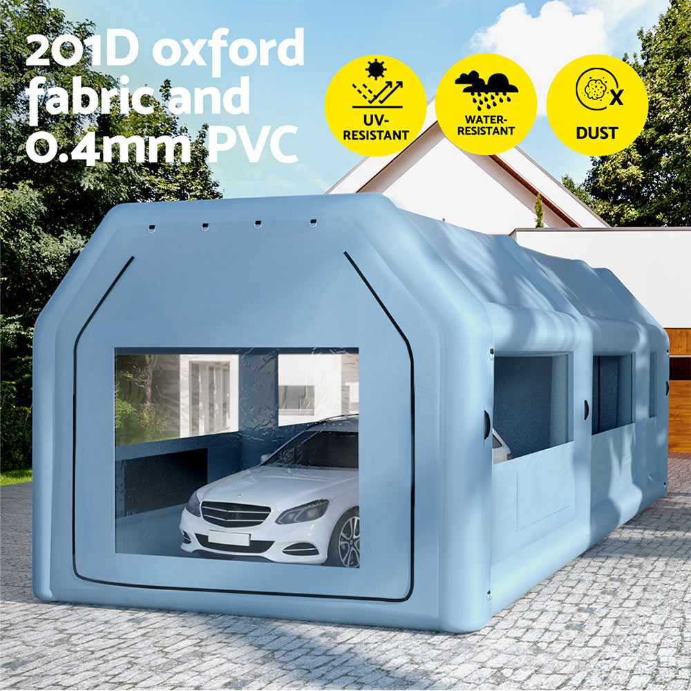 Inflatable Spray Booth 8.5X4.8M Car Paint Tent Filter System 2 Blowers