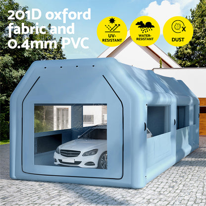 Inflatable Spray Booth 8.5X4.8M Car Paint Tent Filter System 2 Blowers