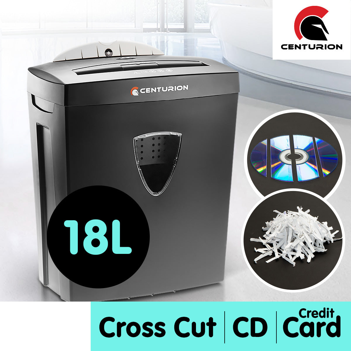 Centurion 18L 7 Sheet Paper CD Credit Card Shredder