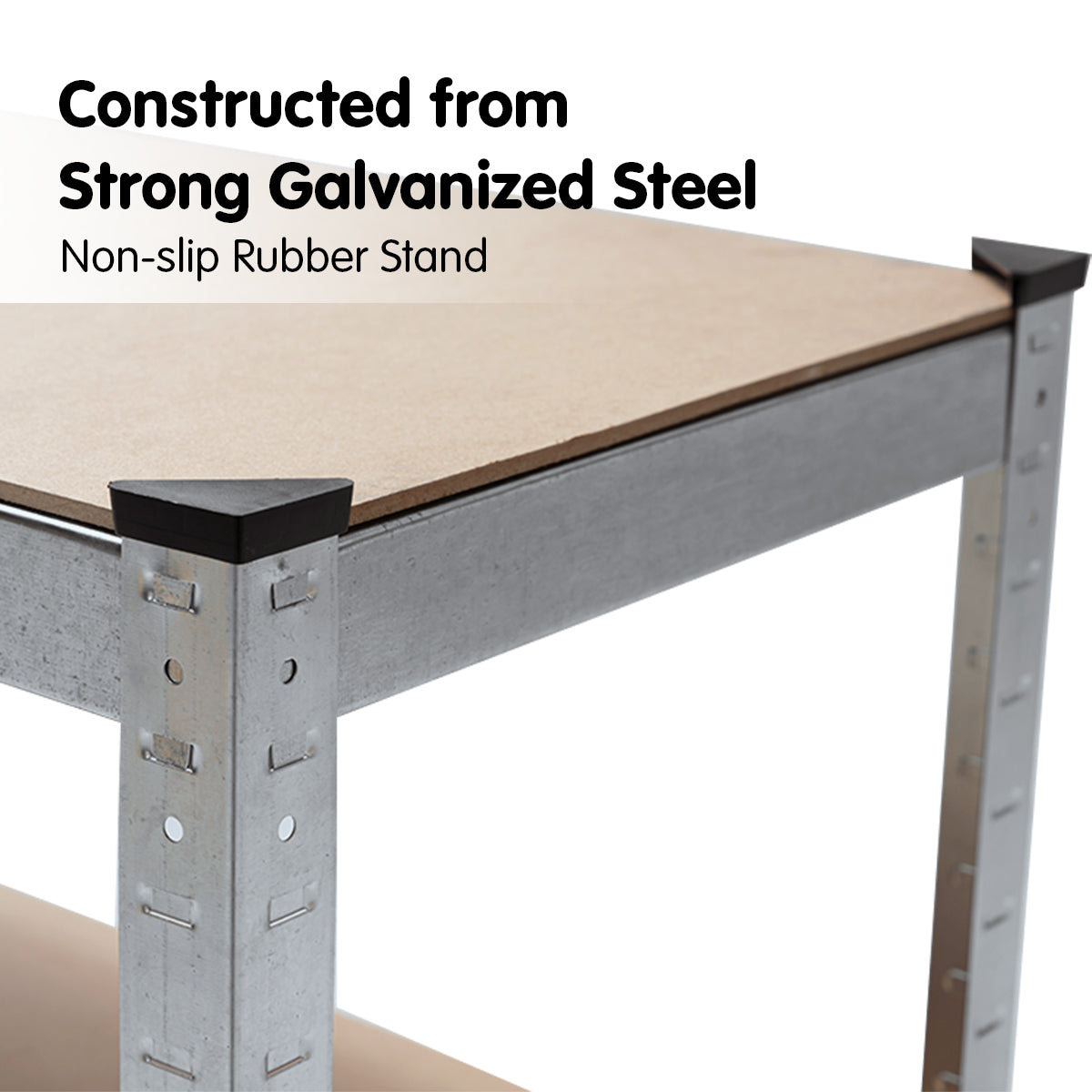 5 Shelf Adjustable Storage Rack Work Table Galvanized Steel 180x90cm