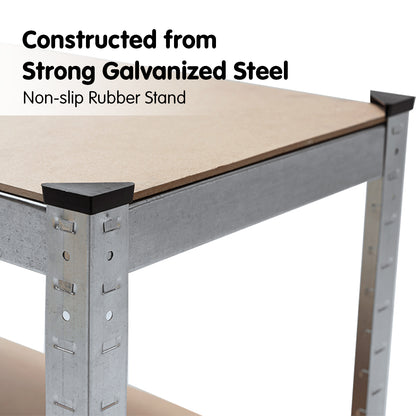 5 Shelf Adjustable Storage Rack Work Table Galvanized Steel 180x90cm