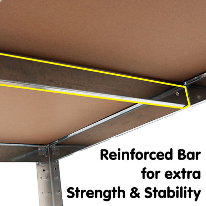 5 Shelf Adjustable Storage Rack Work Table Galvanized Steel 180x90cm
