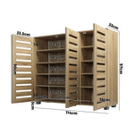 Shoes Cabinet Shoe Storage Rack Organiser Shelf 3 Doors 30 Pairs Wooden