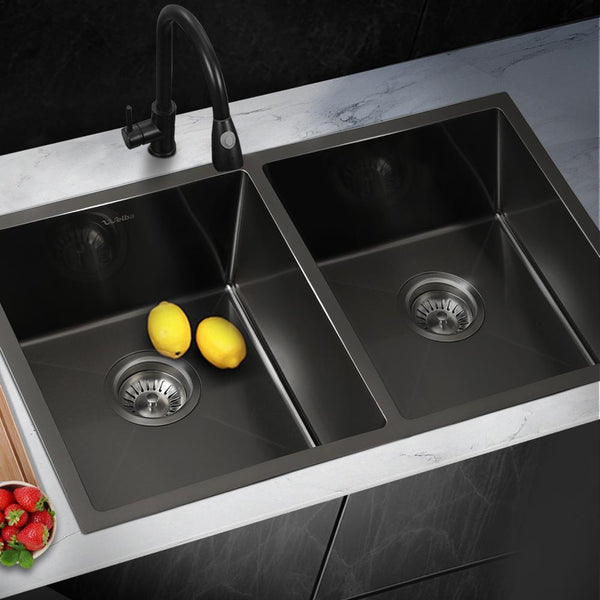  Stainless Steel Kitchen Sink Laundry Bathroom Under/Top Mount Double Bowls