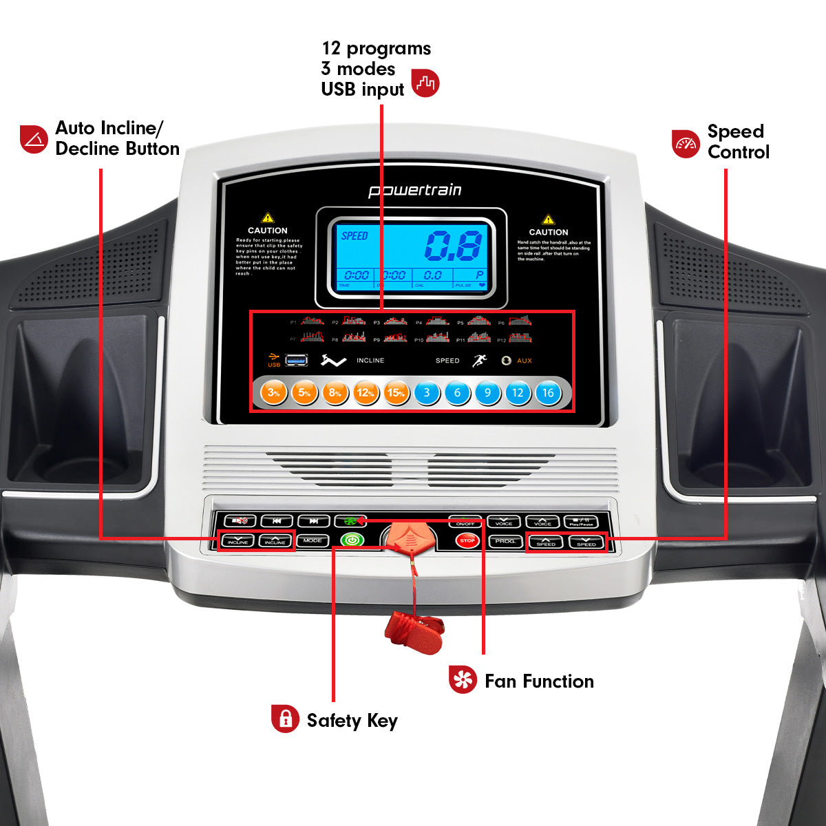MX2 Foldable Home Treadmill Auto Incline Cardio Running