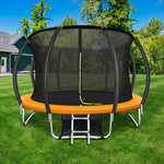 Mazam 10FT Trampoline Round Trampolines W/ Basketball Set Safety Net Outdoor Toy