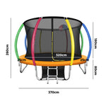 Mazam 12FT Rainbow Trampoline Spring Trampolines w/ Basketball Hoop Outdoor Toys