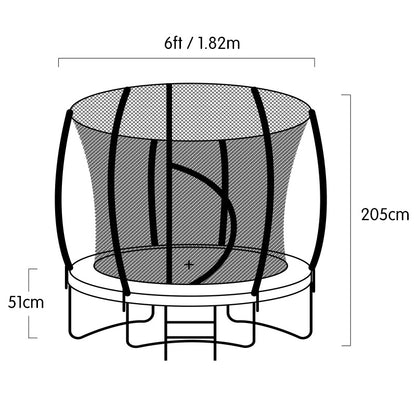 Kahuna Trampoline 6ft with Basketball set - Orange