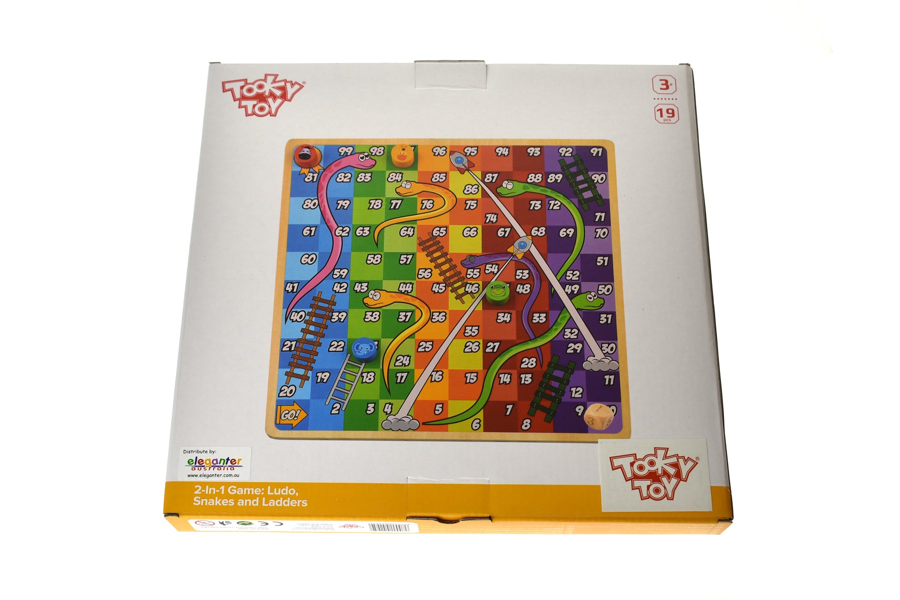 2 IN 1 WOODEN BOARD GAME - LUDO GAME, SNAKES AND LADDERS