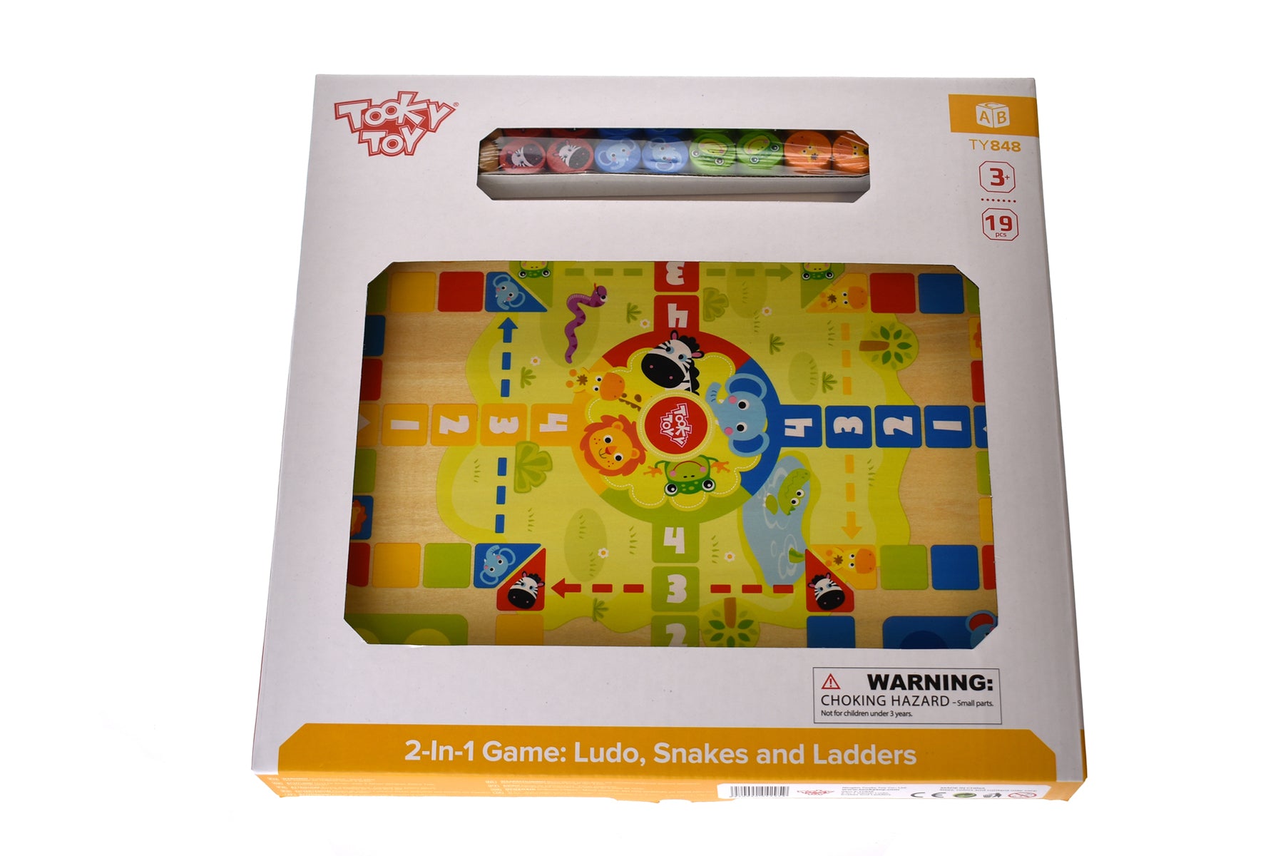 2 IN 1 WOODEN BOARD GAME - LUDO GAME, SNAKES AND LADDERS