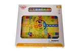 2 in 1 Wooden Board Game - Ludo Game, Snakes and Ladders