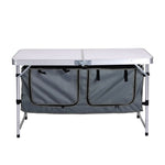 Folding Camping Table Aluminium Portable Picnic Outdoor Storage Organizer