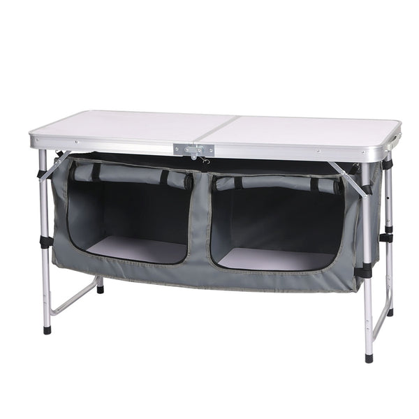  Folding Camping Table Aluminium Portable Picnic Outdoor Storage Organizer